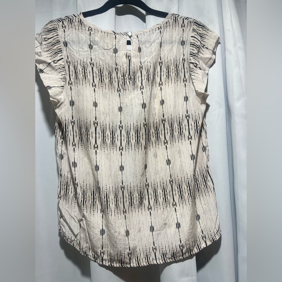 Cynthia Rowley Silk Blouse in Cream and Black - Picture 1 of 4